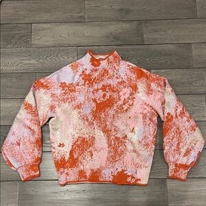 Anthropologie Orange and Pink Women's Turtleneck Sweater